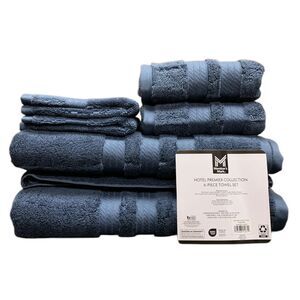 Washed Indigo - Member's Mark Hotel Premier Collection 6-Piece Cotton Bathroom T